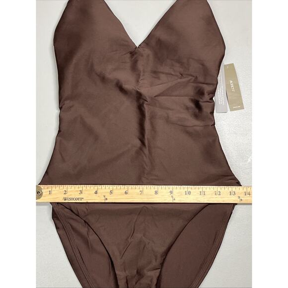J Crew Long Torso Lana One Piece in Classic Sculpt™ Womens 6 Inky Espresso Brown - Picture 6 of 10
